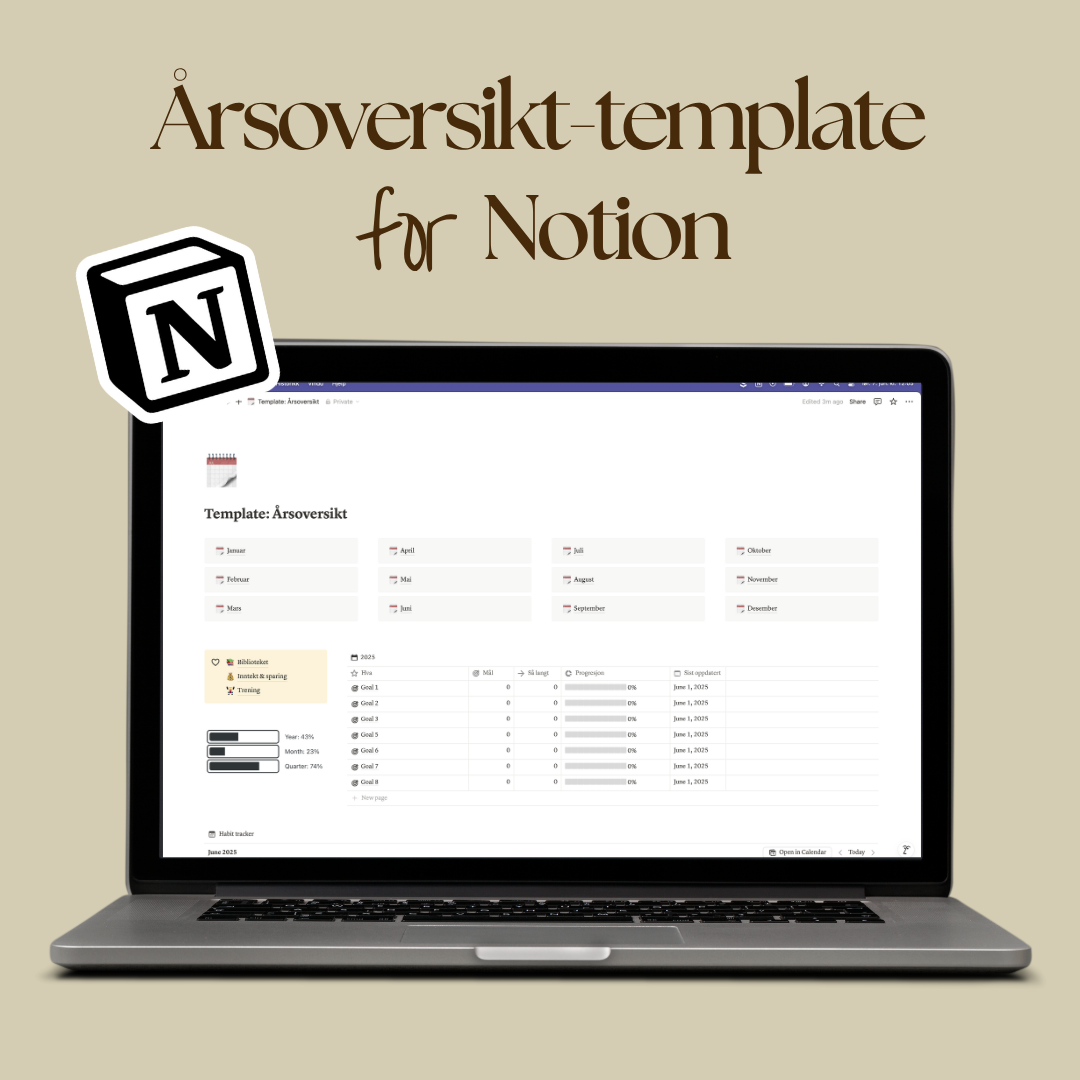 Årsoversikt-template | Notion