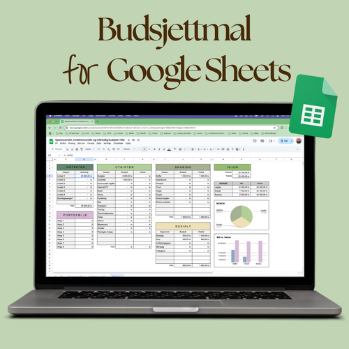 Budsjettmal inkl. spare- og inntektsoversikt | Google Sheets