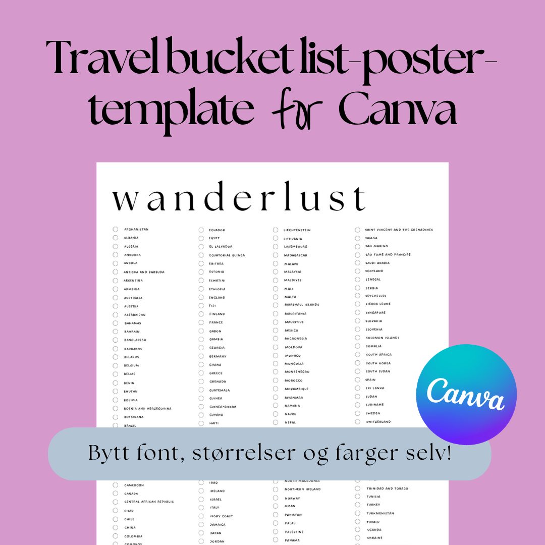 Travel bucket list-poster-template | Canva