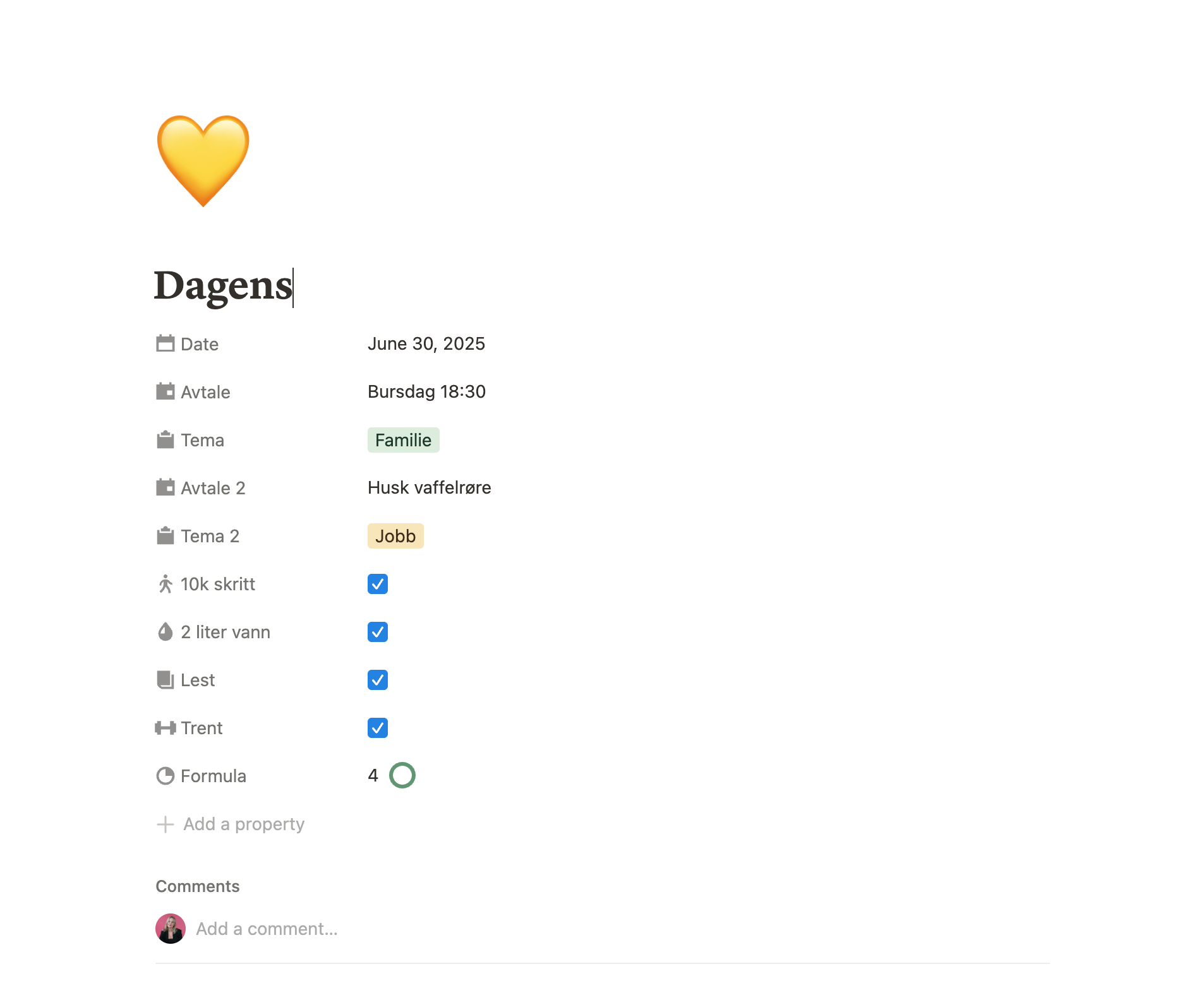 Årsoversikt-template | Notion