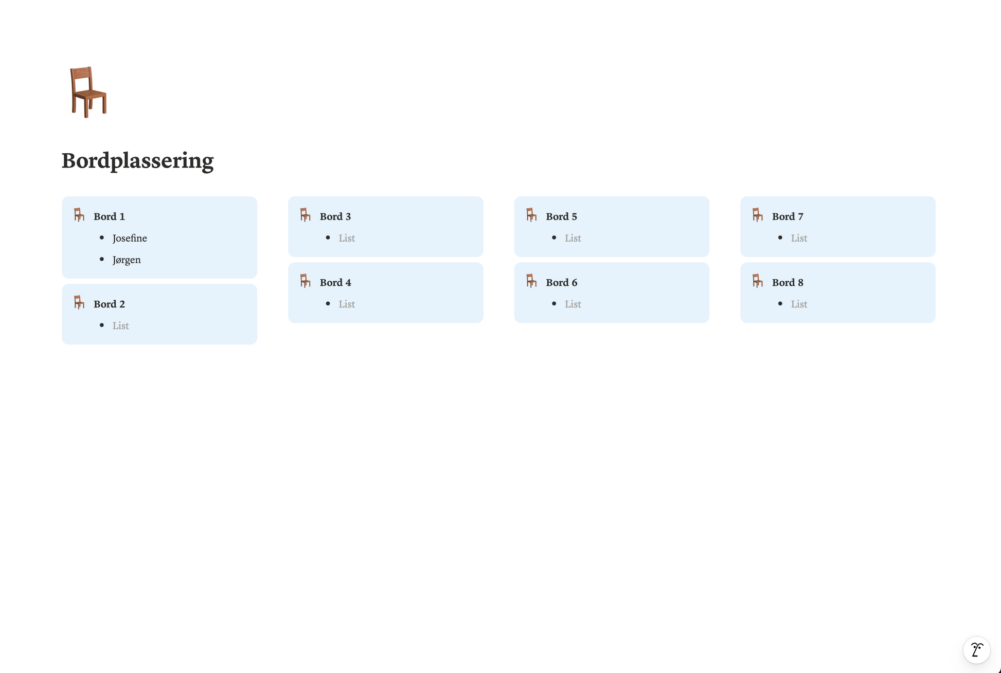 Bryllupsplanlegger | Notion