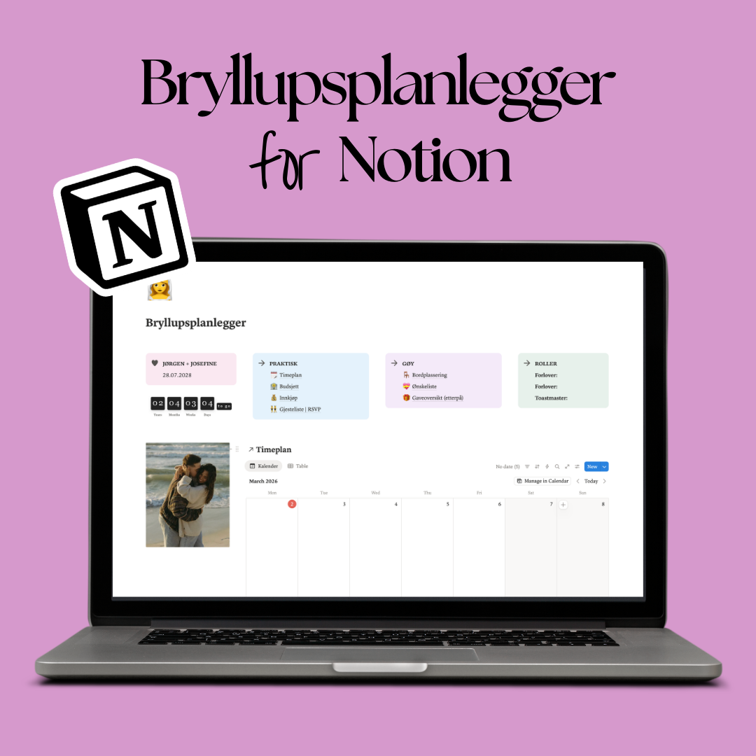 Bryllupsplanlegger | Notion